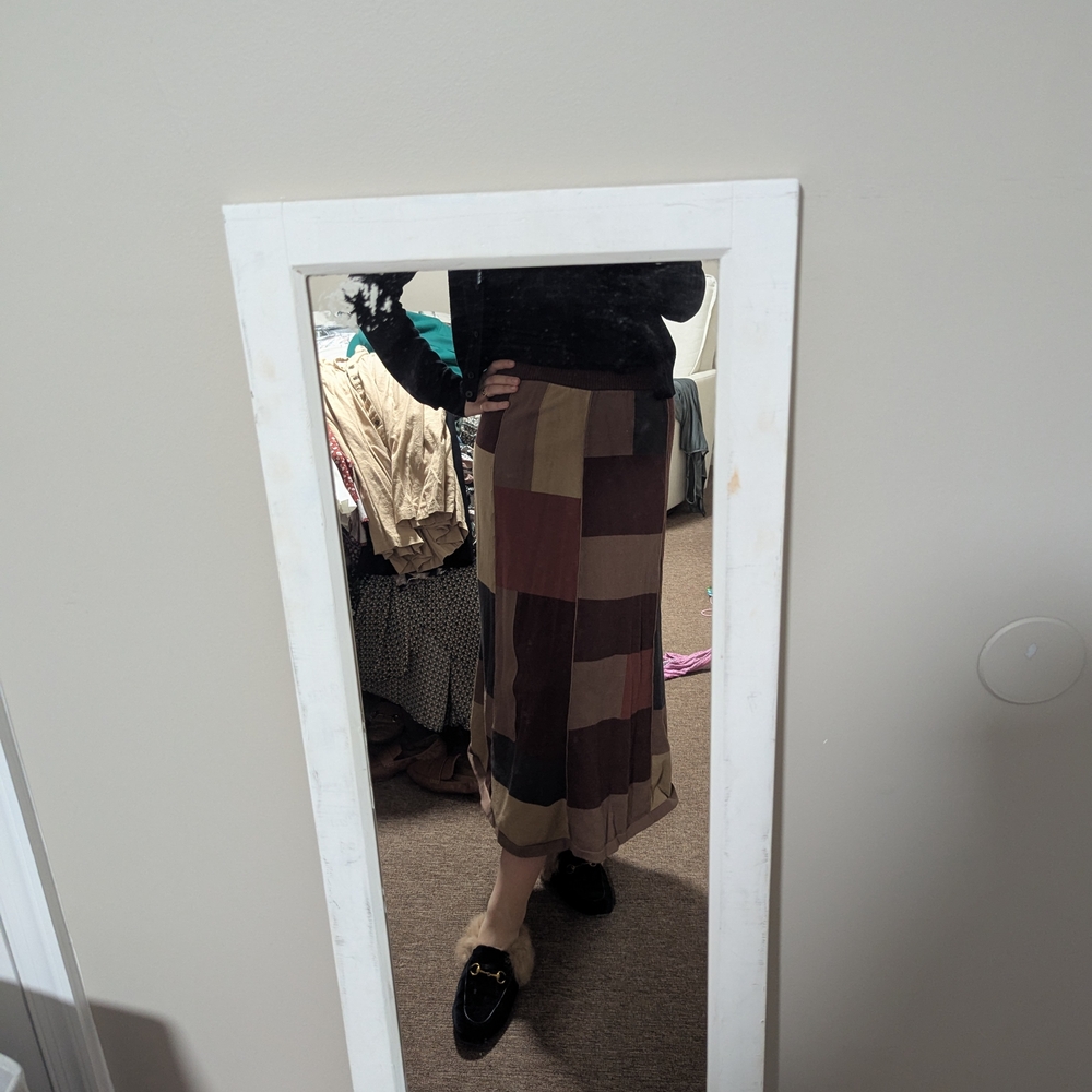 Patchwork Midi Skirt - Multicolor